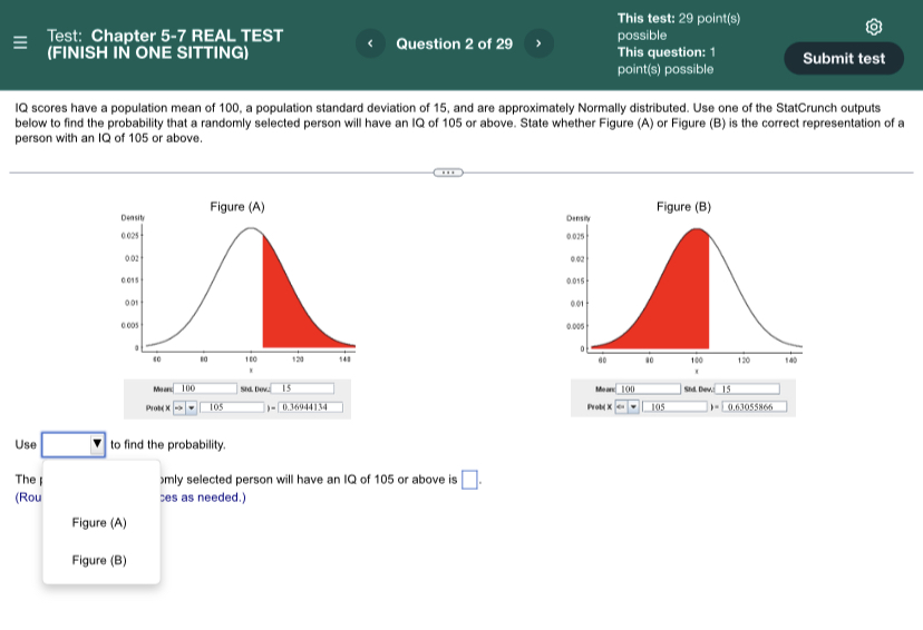 find tho probability. Tho total area is I Question 4 Of 29