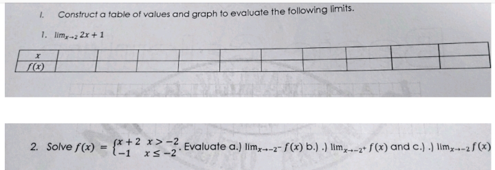Tutor, please help me with this. 1. Construct a table of