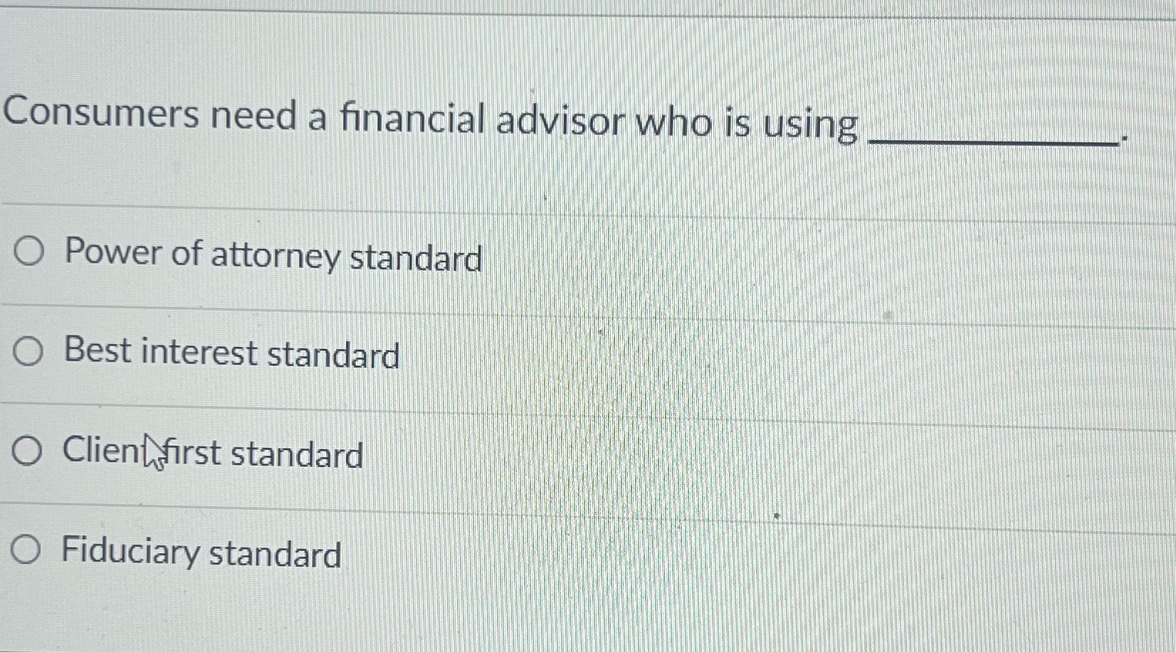 Consumers need a financial advisor who is using O Power of