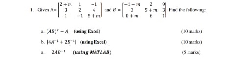 m=8 2. + m -1 - #71 2 1. Given A=