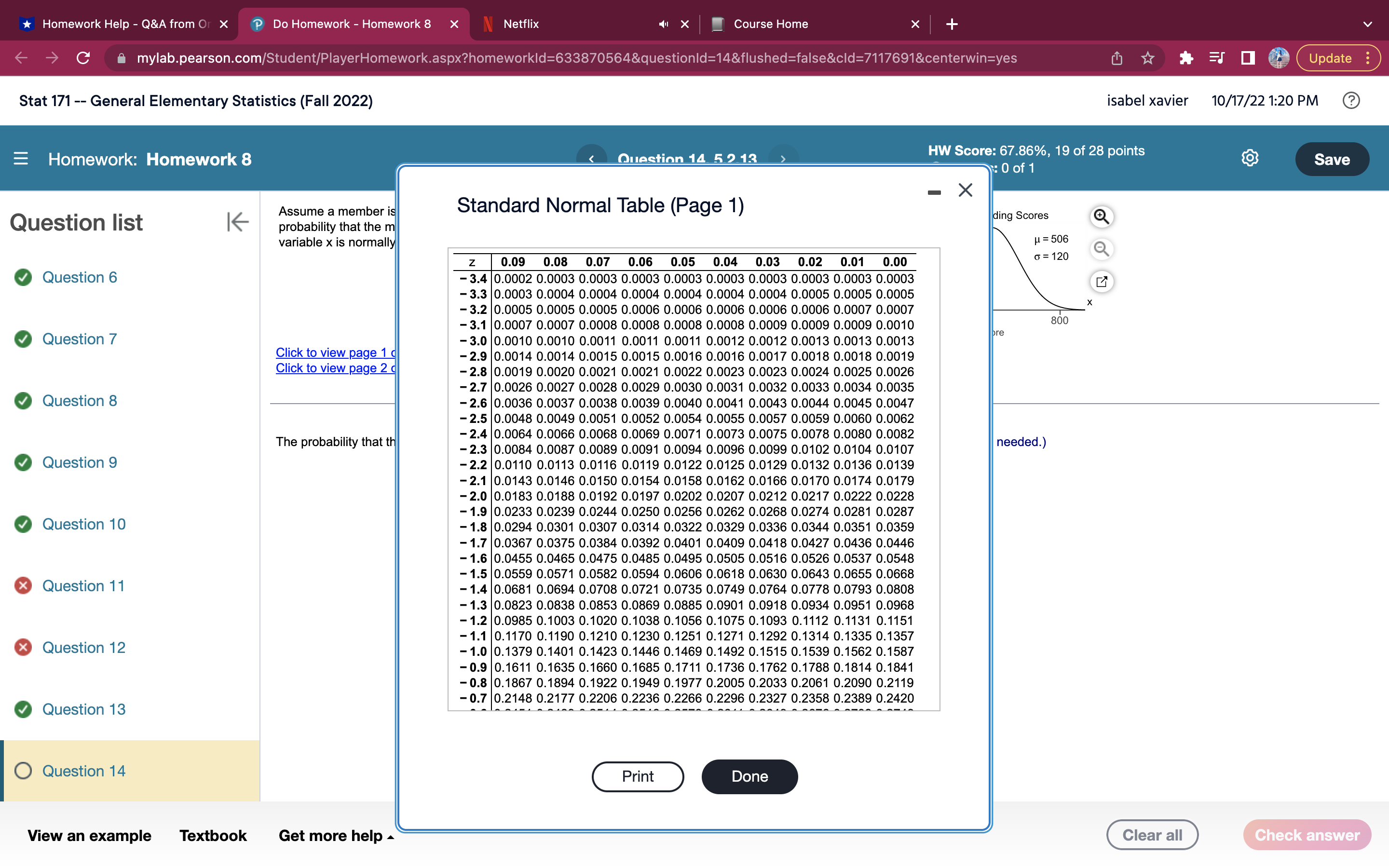 normally distributed, with a mean of 500 and a standard deviation of
