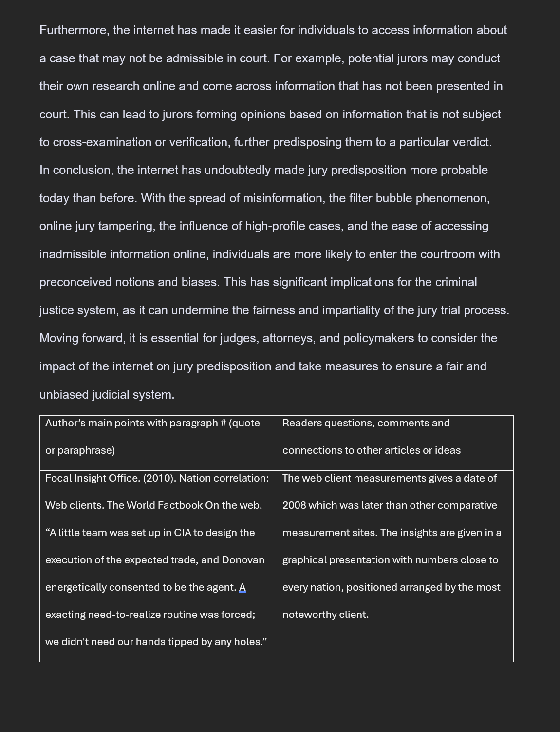 to write a more thorough analysis of seven sources. To learn more
