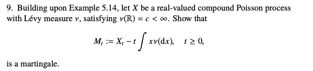 Poisson process with Levy measure v, satisfying v(R) = c