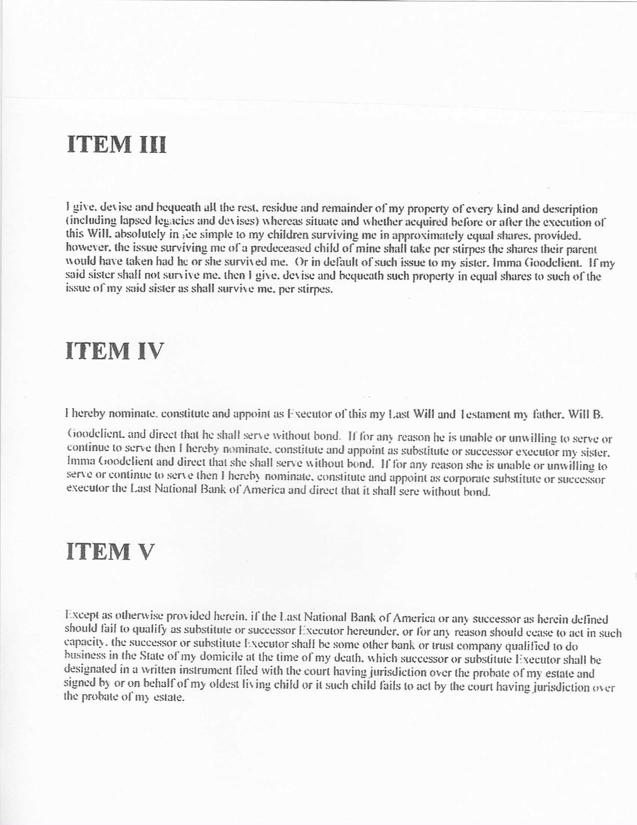 a will for Mr. Rice pursuant to the requirements of S.C. Law.