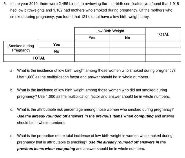 off answers in the previous items when computing and answer should be