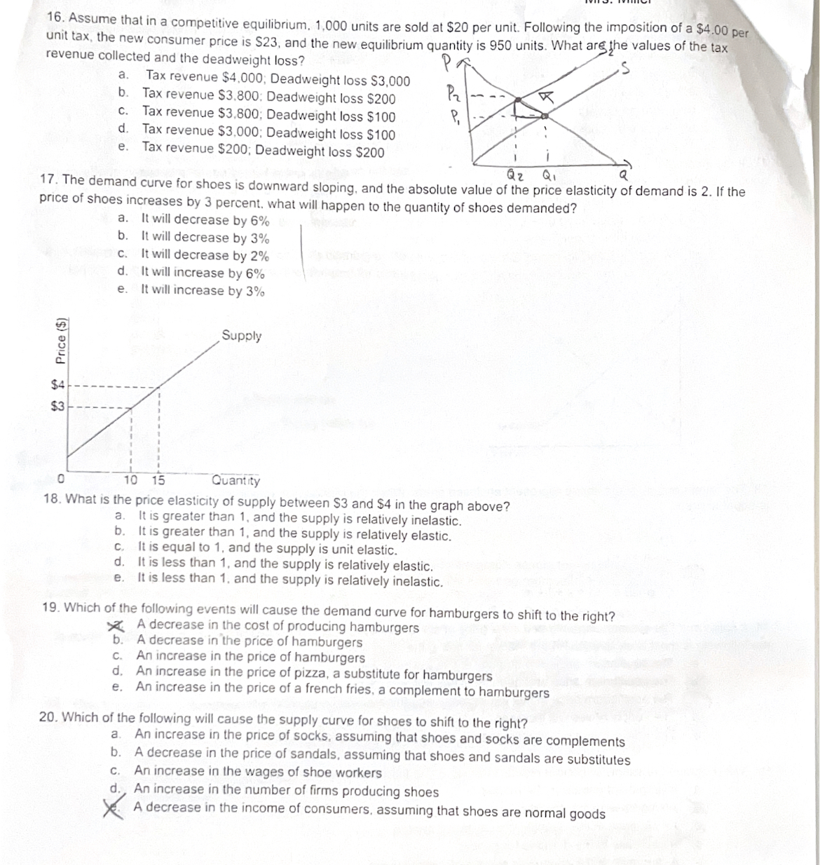 new price and quantity of oranges? a. Price increases. but quantity is