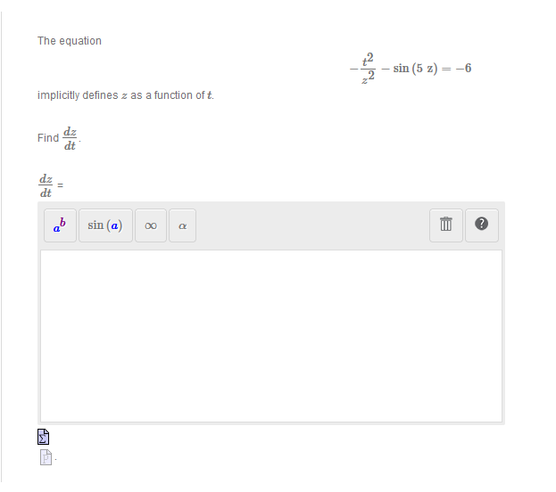 z as a function of t. Find dz dt dz dt sin