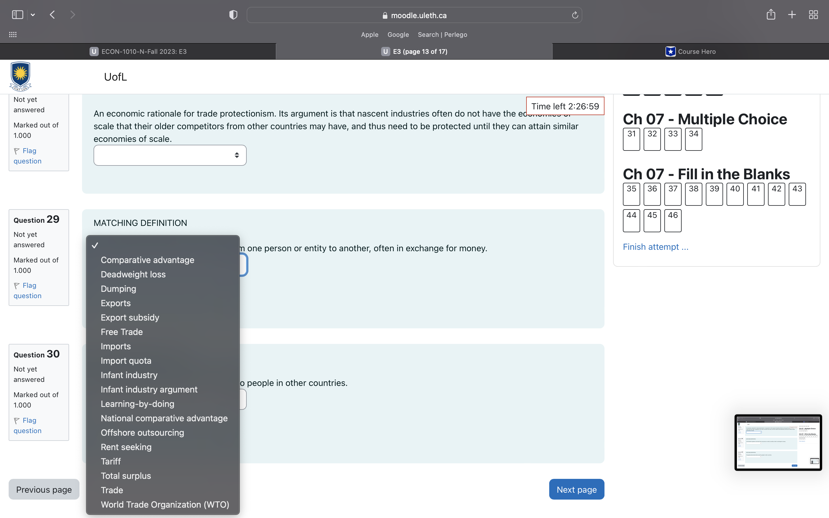 be protected until they can attain similar Ch 07 - Multiple Choice