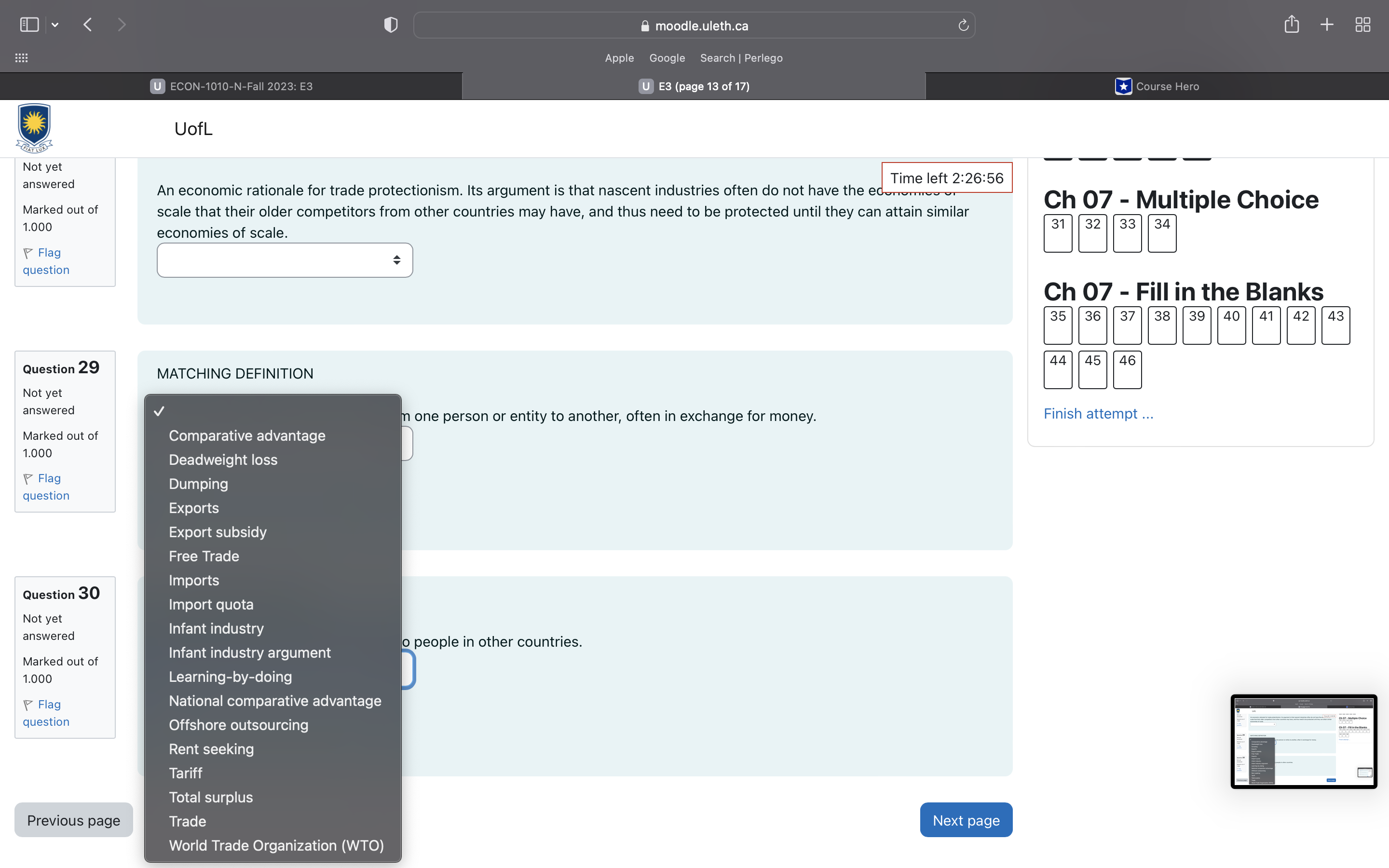 1.000 economies of scale. 31 32 33 34 Flag question Ch 07