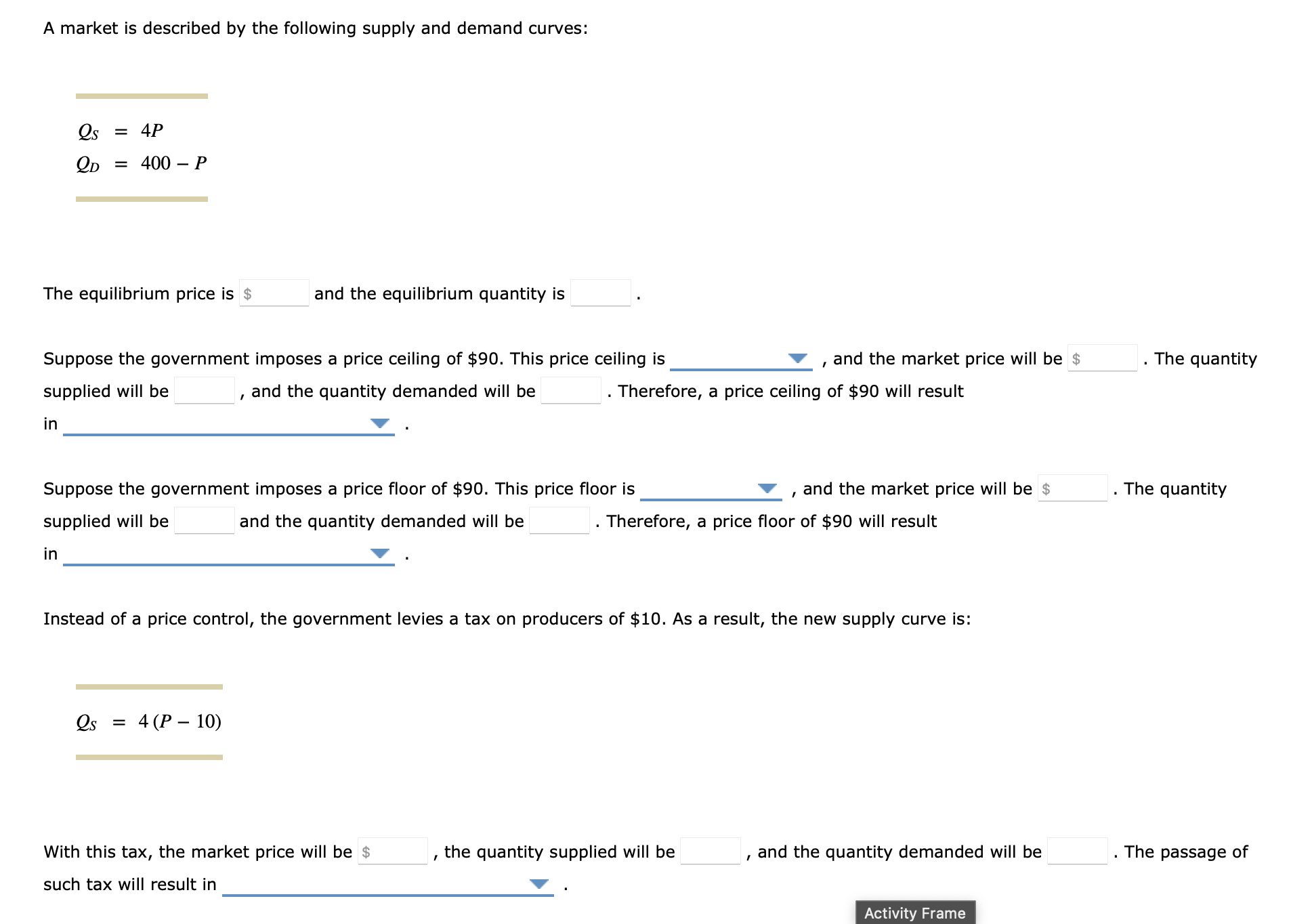taxes of some sort.) Complete the second row of the above table