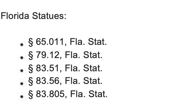 83.51, Fla. Stat. S 83.56, Fla. Stat. S 83.805, Fla. Stat.
