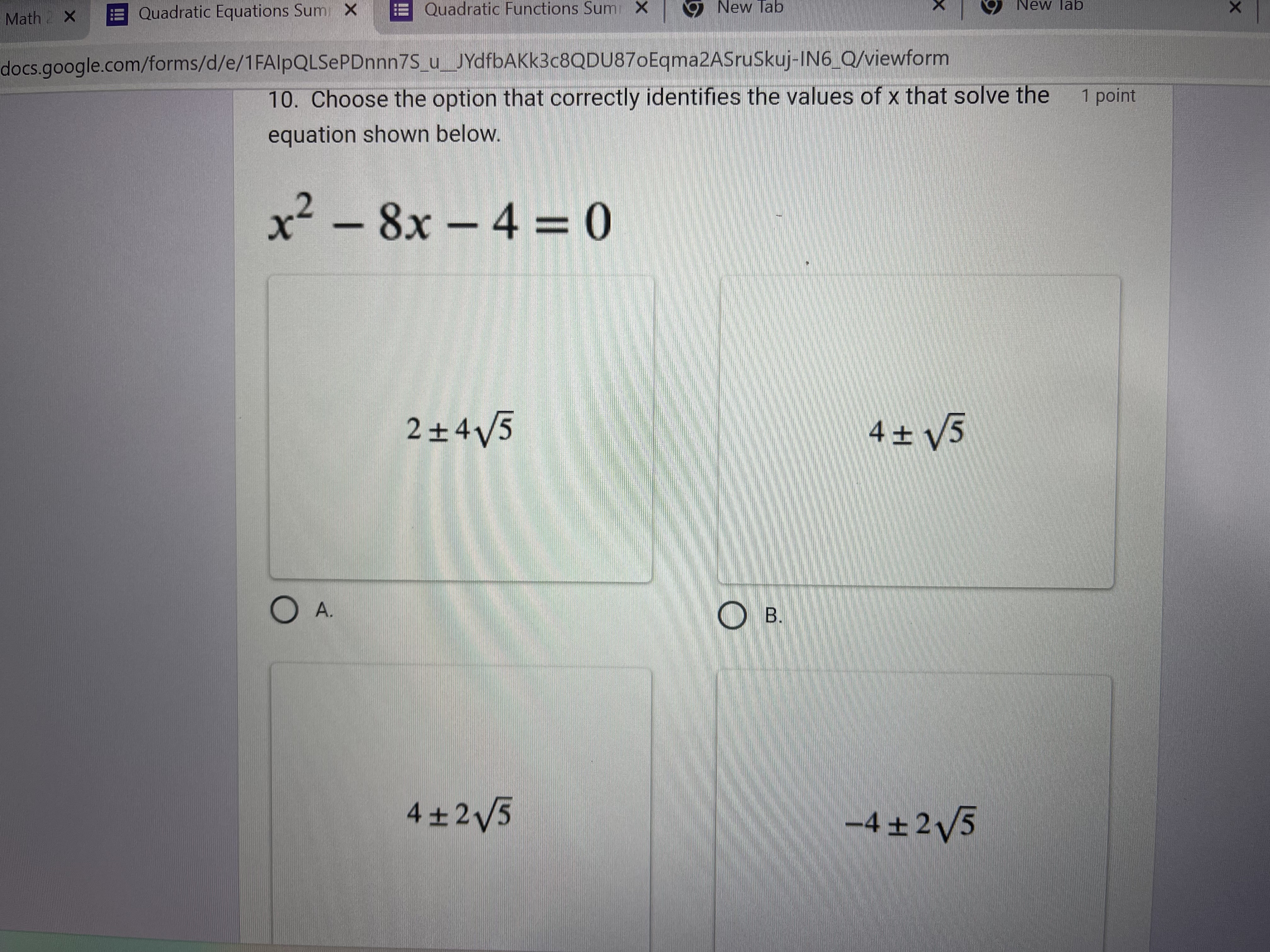 was asked to convert the function below to vertex form by 1
