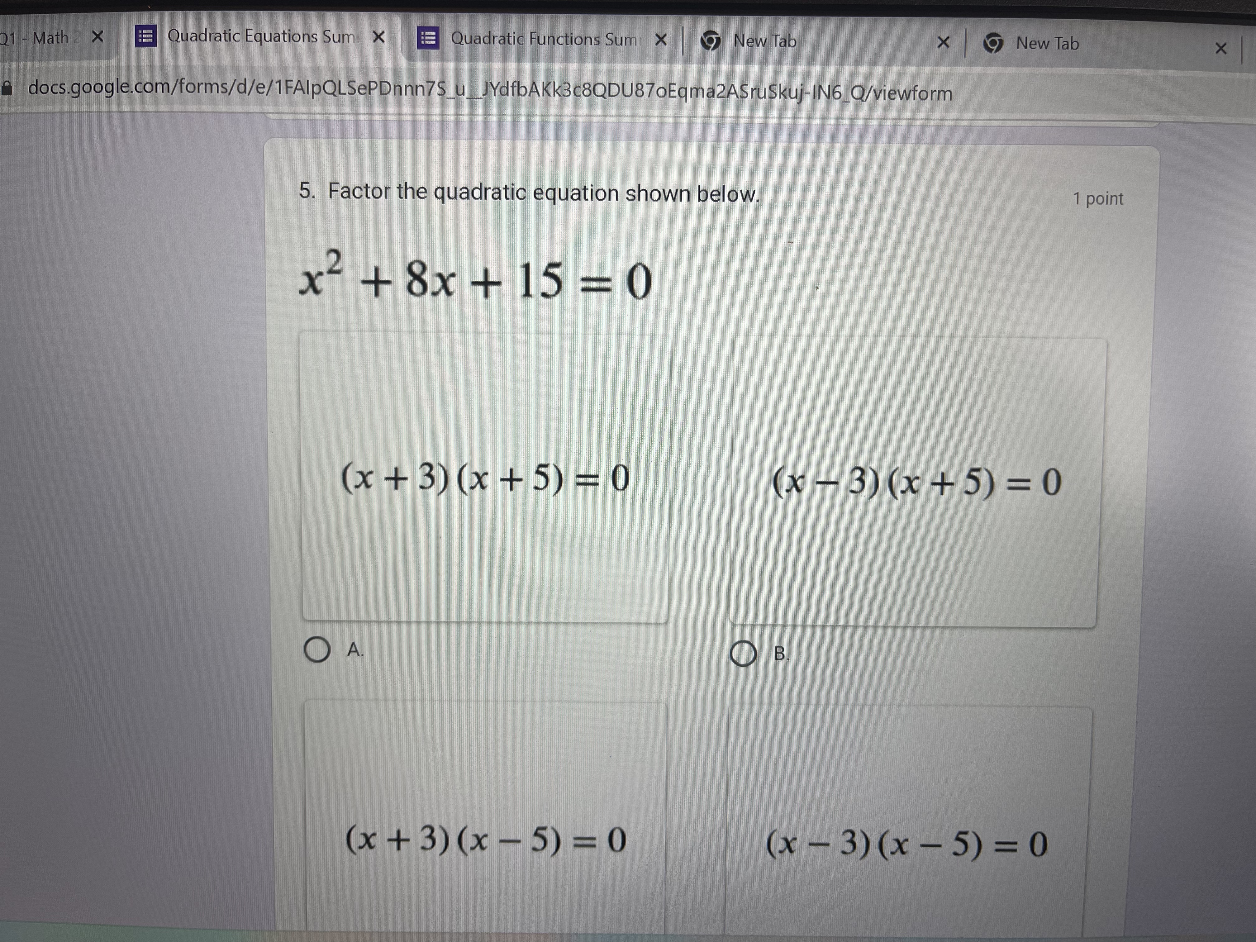 - 5 Step II: y = -3(x/ + 2x + 1 -