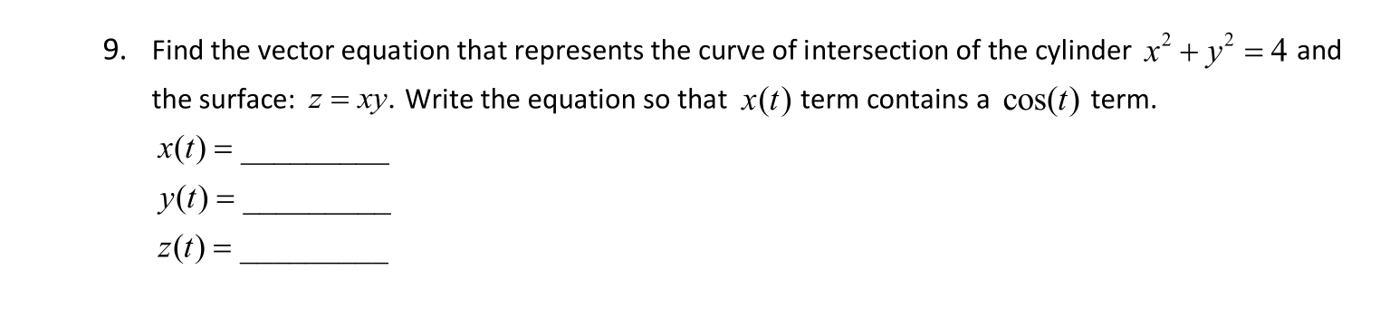  Please teach how to solve 9. Find the vector equation that