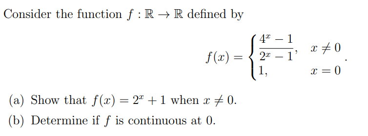  Consider the function f : R - R defined by 4