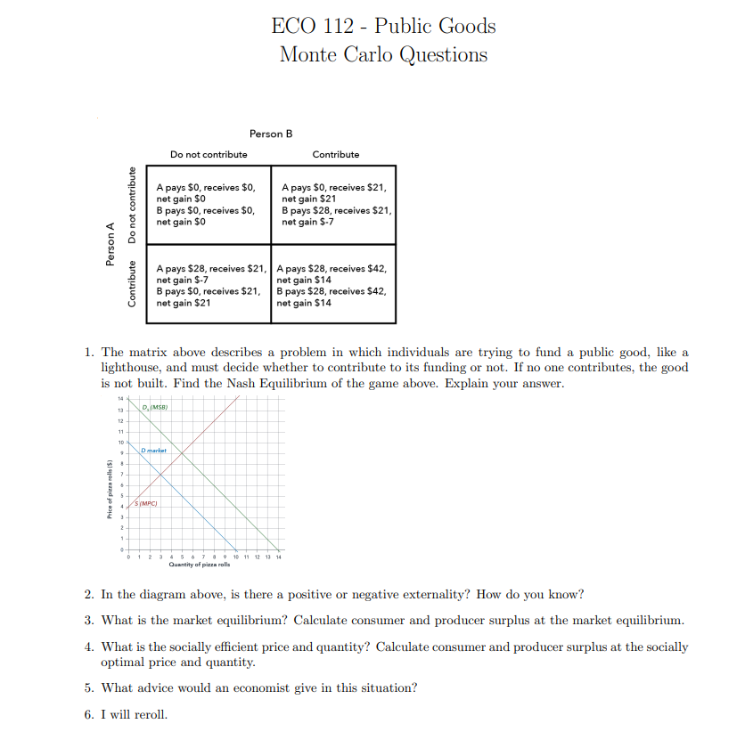 ECO 112 - Public Goods Monte Carlo Questions person B Co ntribute