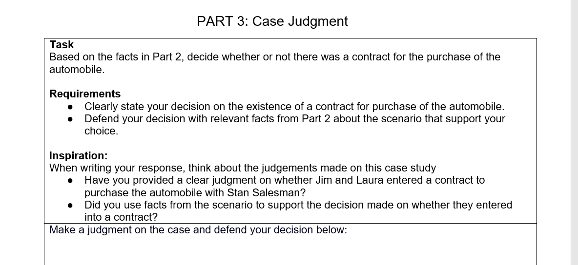 response and all relevant elements under the Requirement section. Prompts in the