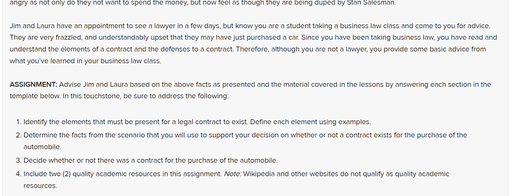 requirements, rubric components, and grading specifics. Name: Date: PART 1: Contract Definition