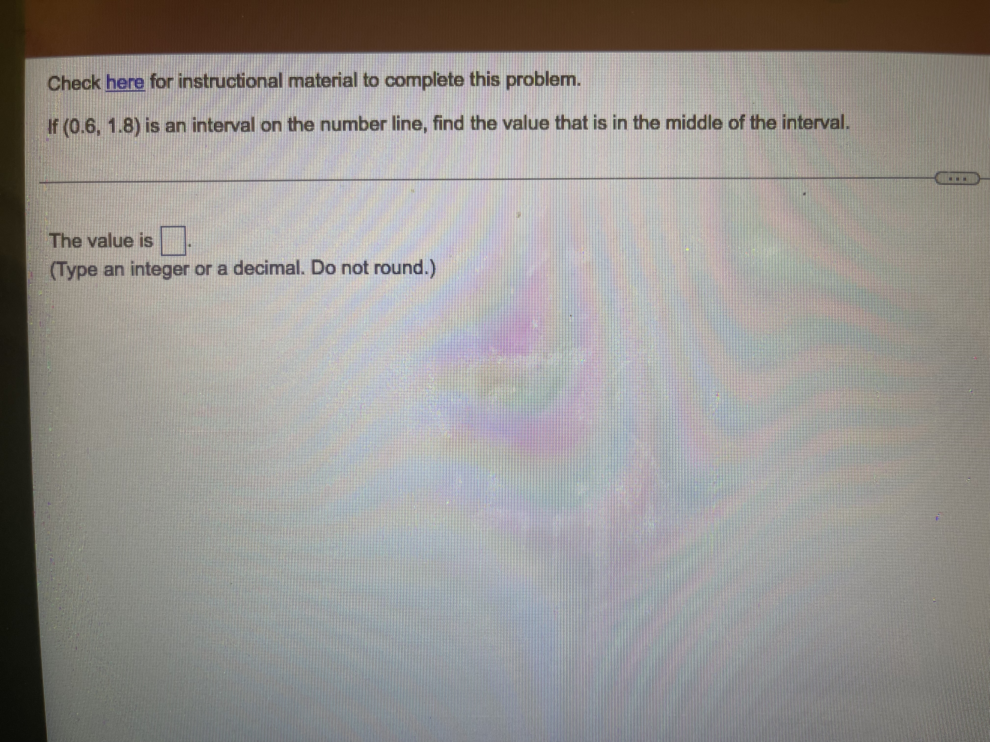  Check here for instructional material to complete this problem. If (0.6,