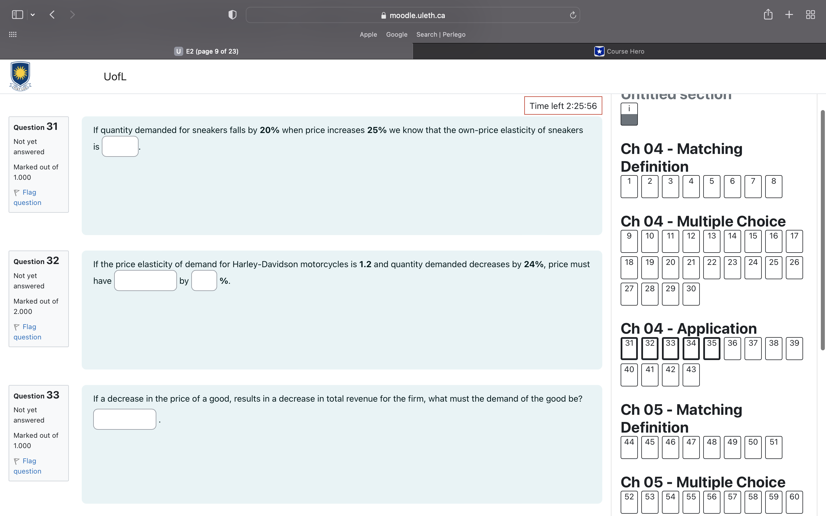  v moodle.uleth. + Apple Google Search | Perlego U E2 (page