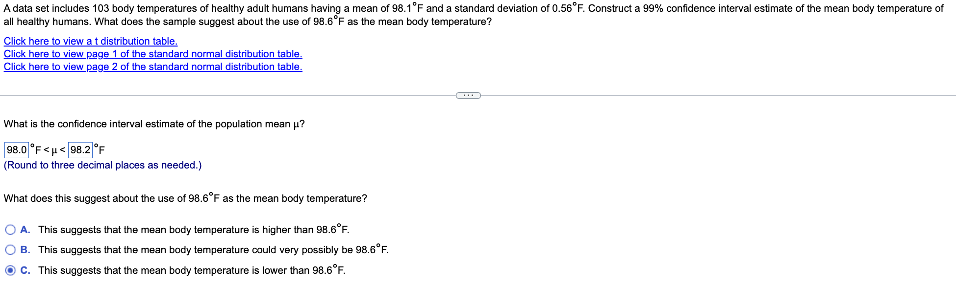 Do not round.) Assume a significance level of a = 0.05 and