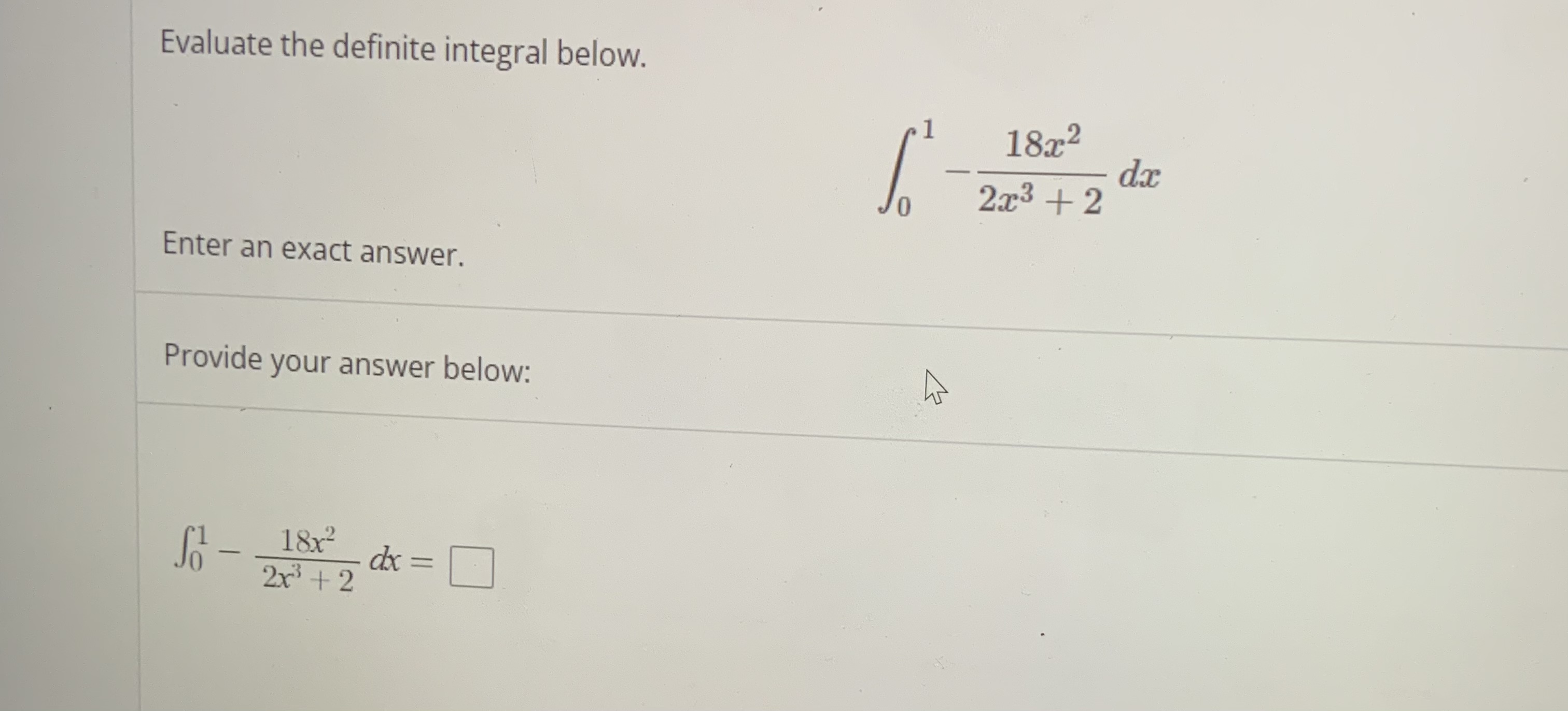 an exact answer. Provide your answer below: So - 18x2 dx =