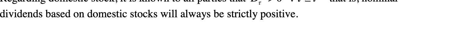 dividends based on domestic stocks will always be strictly positive.