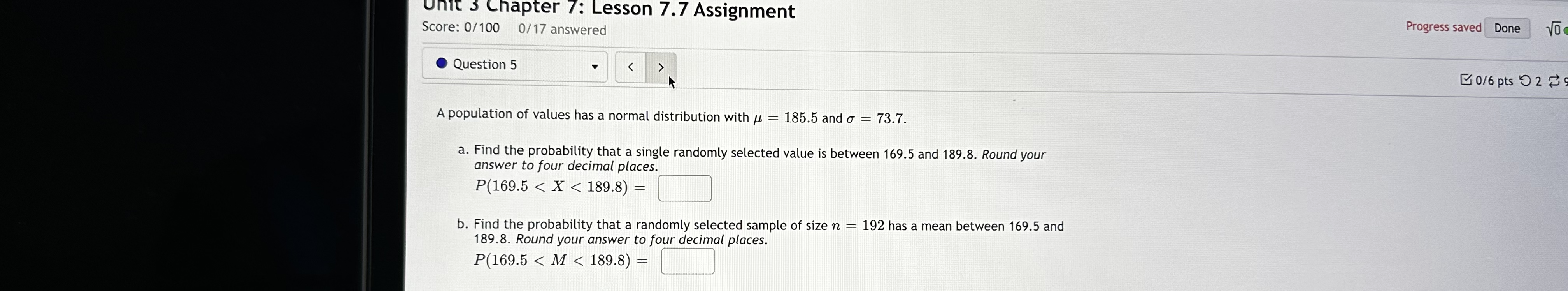 (100% Online)) 20365 ... Lesson 7.6 The Central Limit Theorem for Proportions