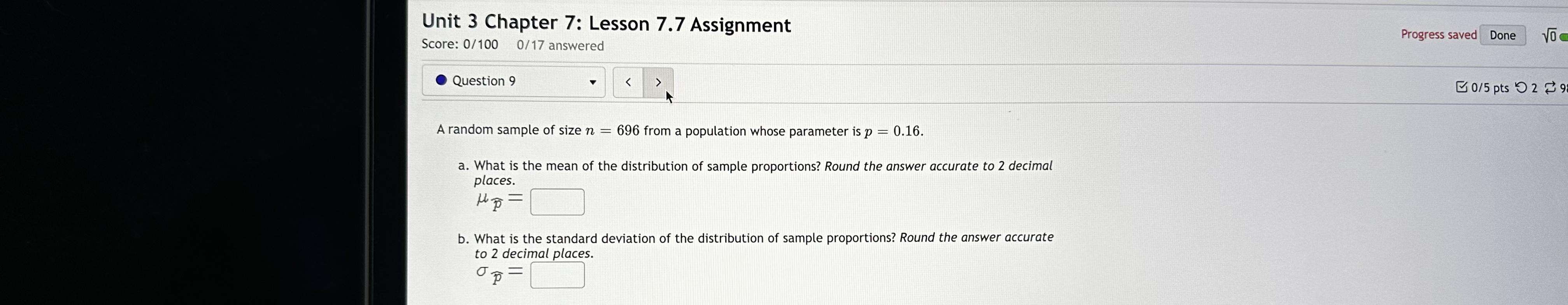 218.2 and a : 23.7, If a random sample of size n