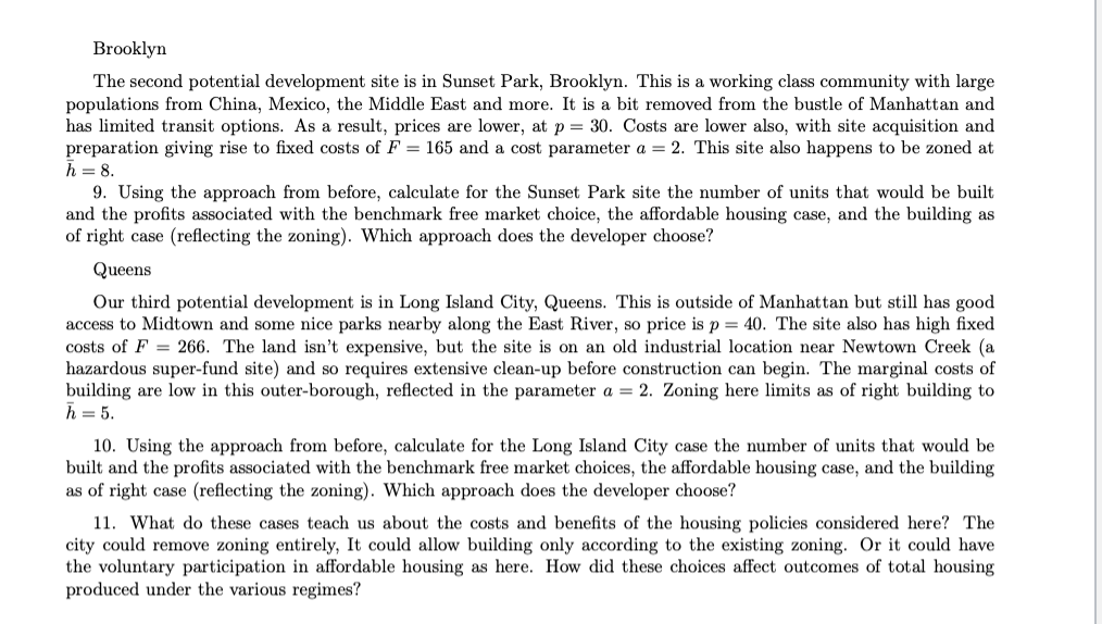 price p that can be for each apartment at a site and