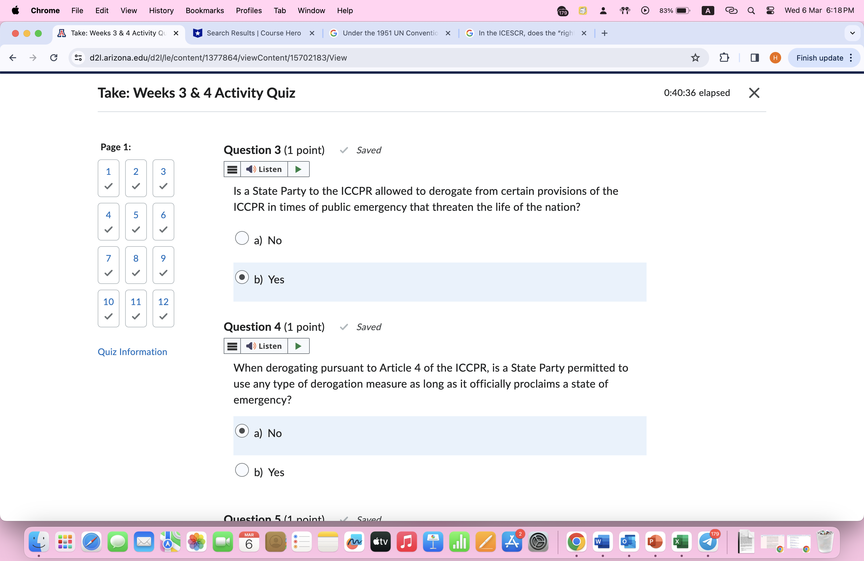 83% A @ Q g Wed 6 Mar 6:18 PM ... A