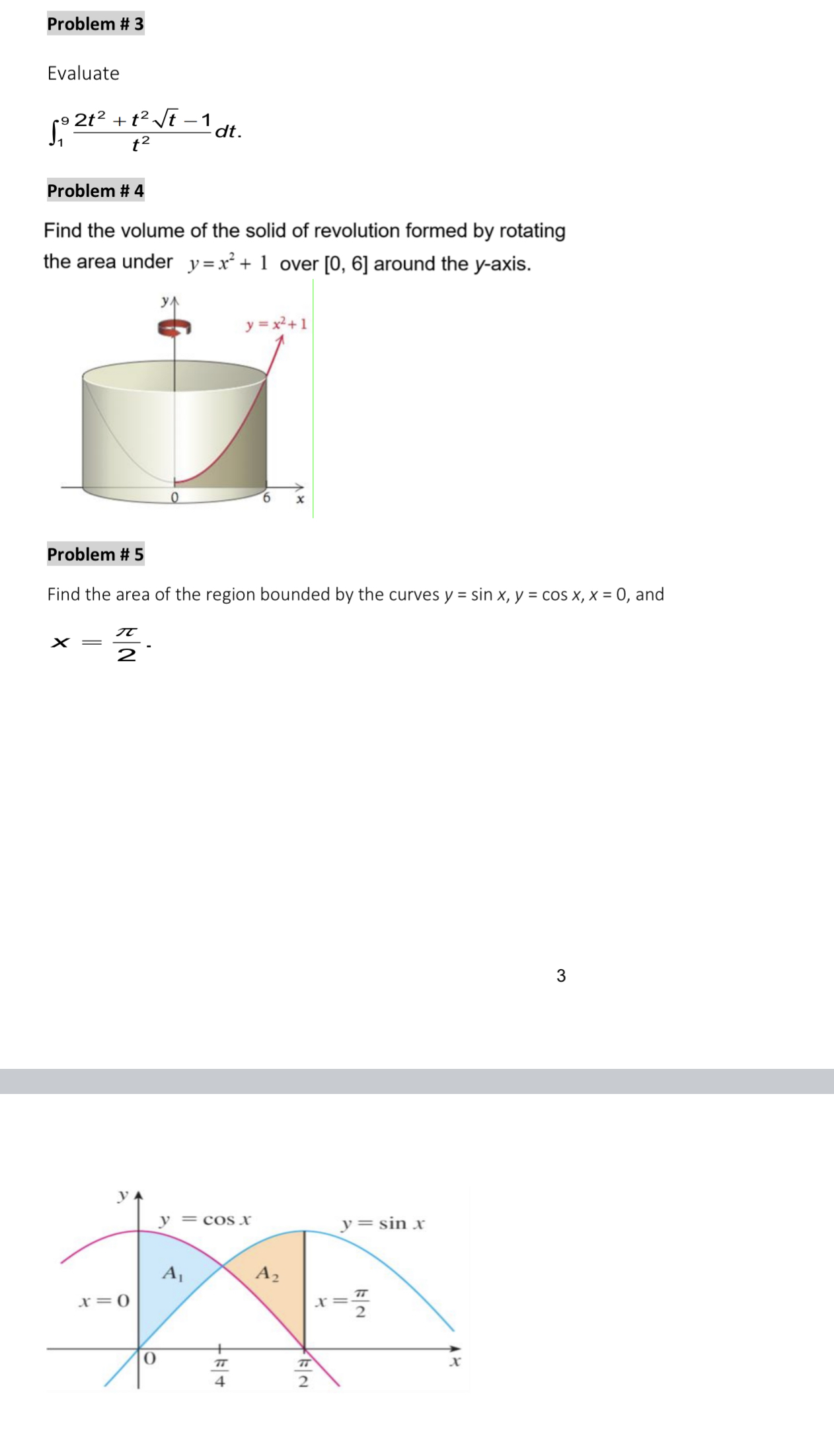  Problem # 3 Evaluate 1 2 (9 212 + 12 St