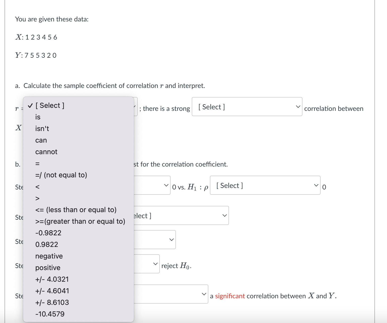 the critical t = [ Select ] Step 4: (can/cannot) We [