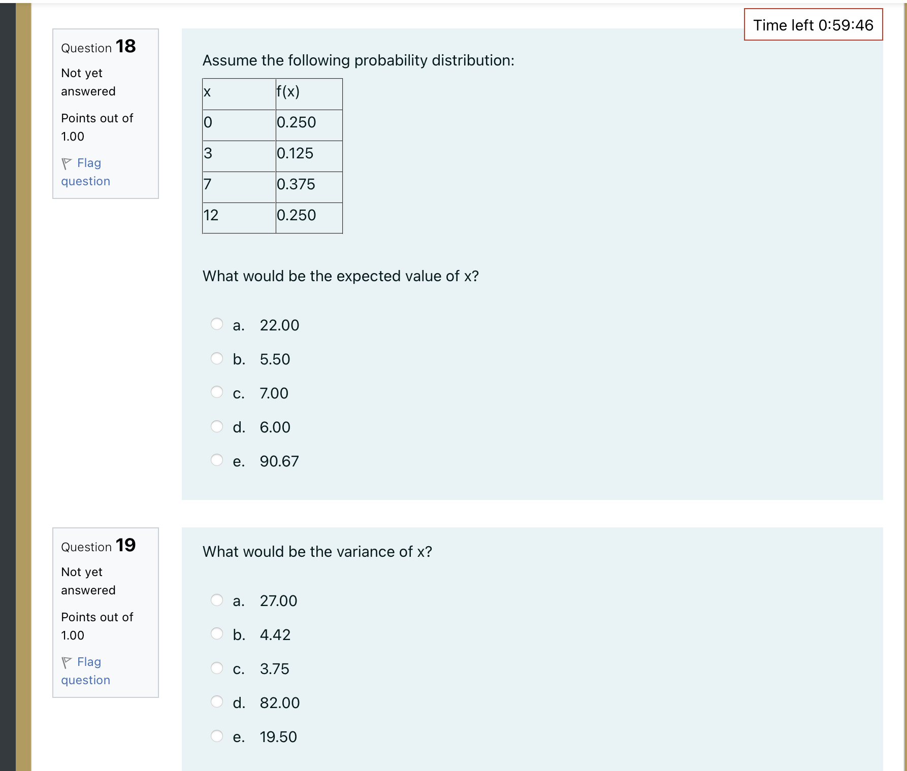 answered Points out of 1.00 \\V Flag nllnct'inn Time left 1209258 A