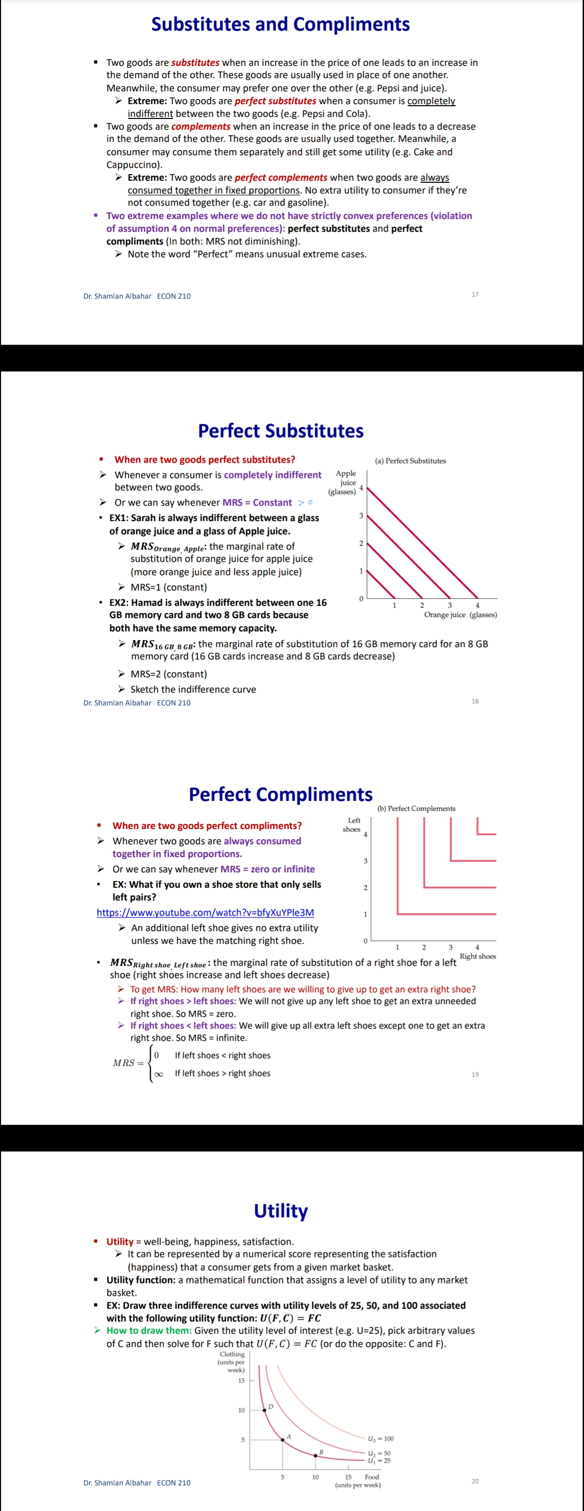 Wa/eed Albahar ECON 210 (Microeconomic Theory) Department of Economics, College of Business