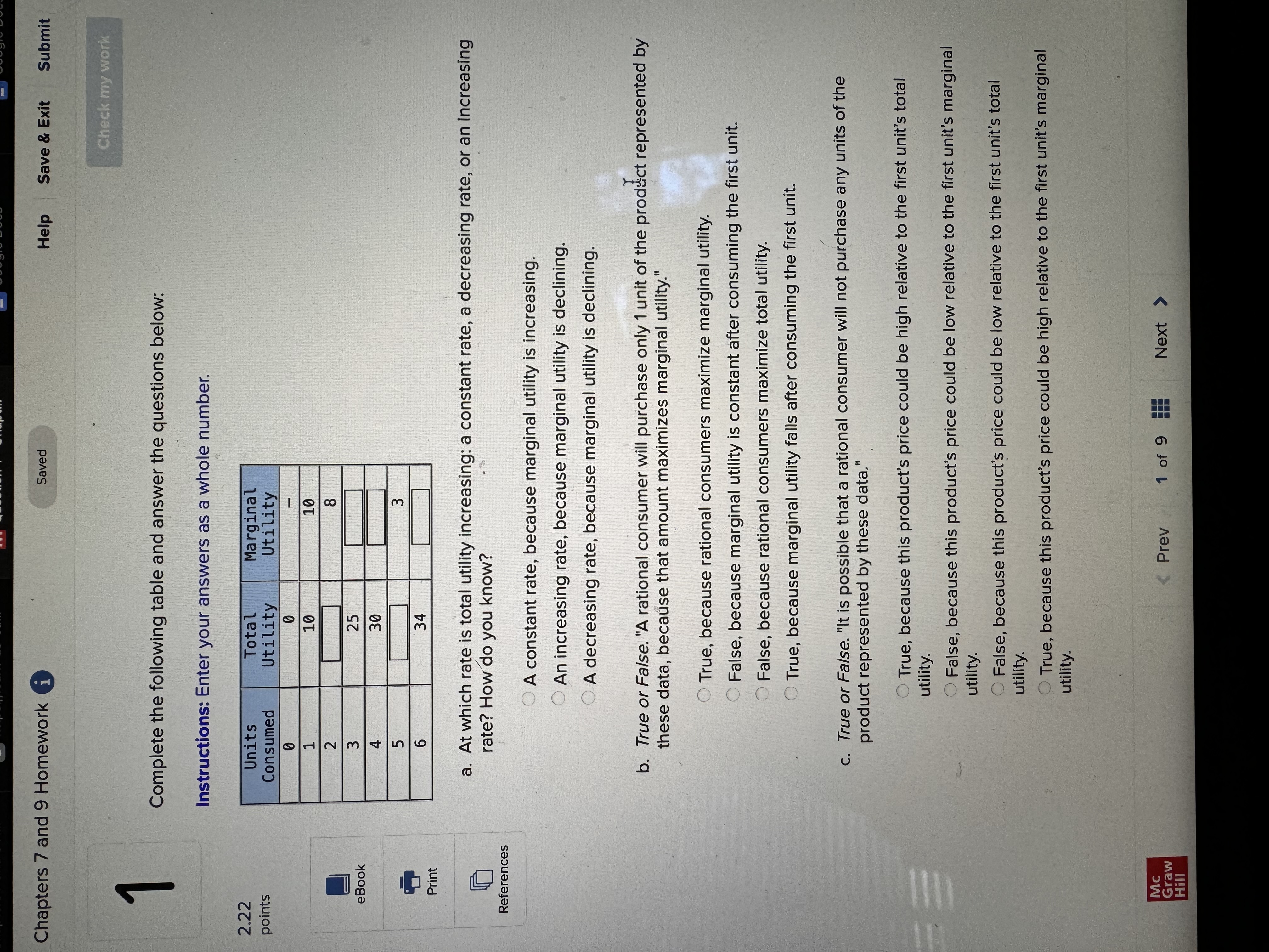  Chapters 7 and 9 Homework i Saved Help Save & Exit