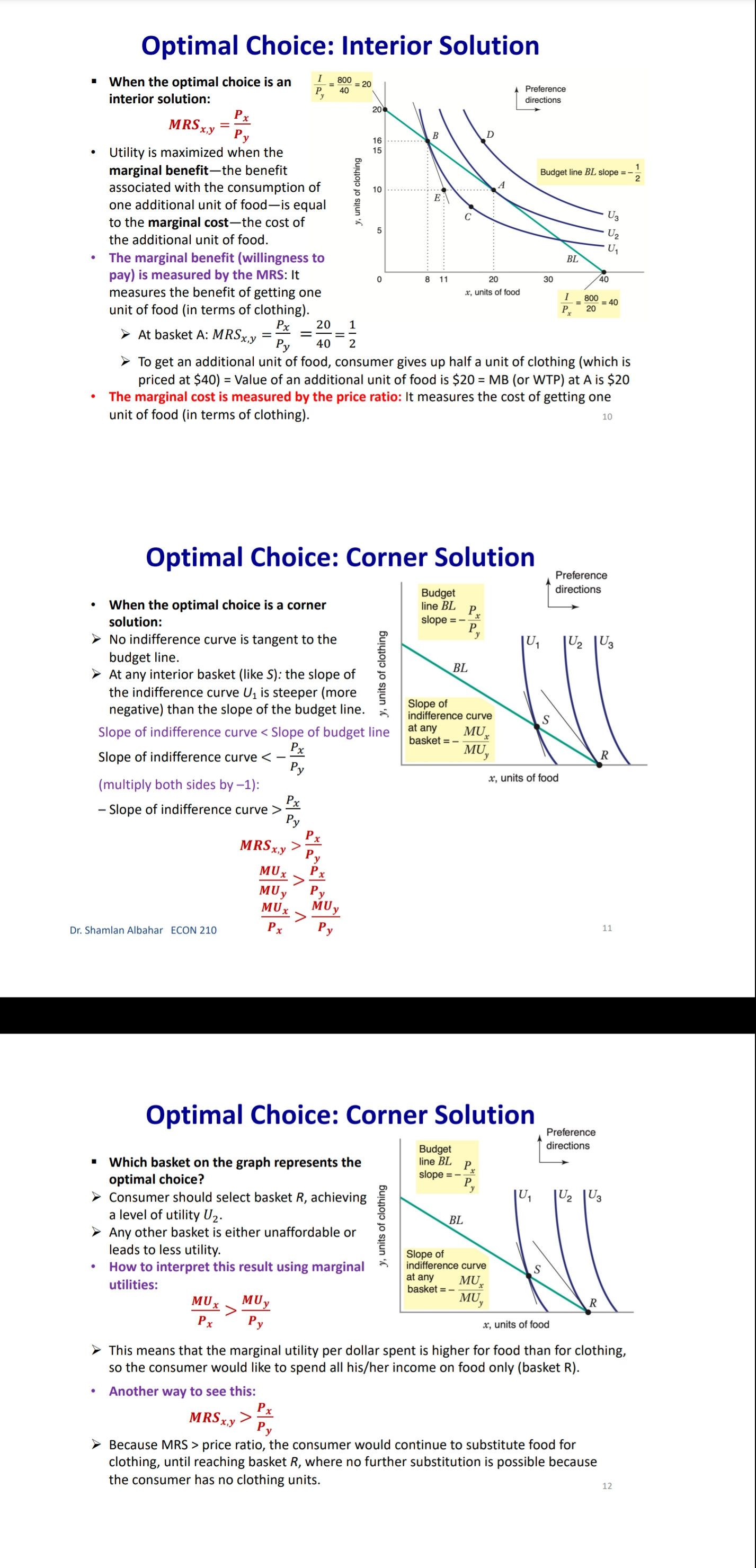 Py y 2 I '9 We call this \"the budget line" I