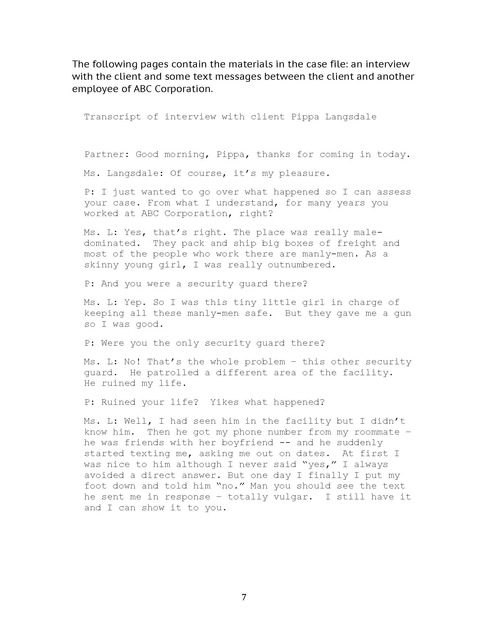  I need to write a client letter based on these facts.