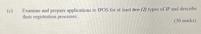  https://www.ipos.gov.sg (c) Examine and prepare applications to IPOS for at least