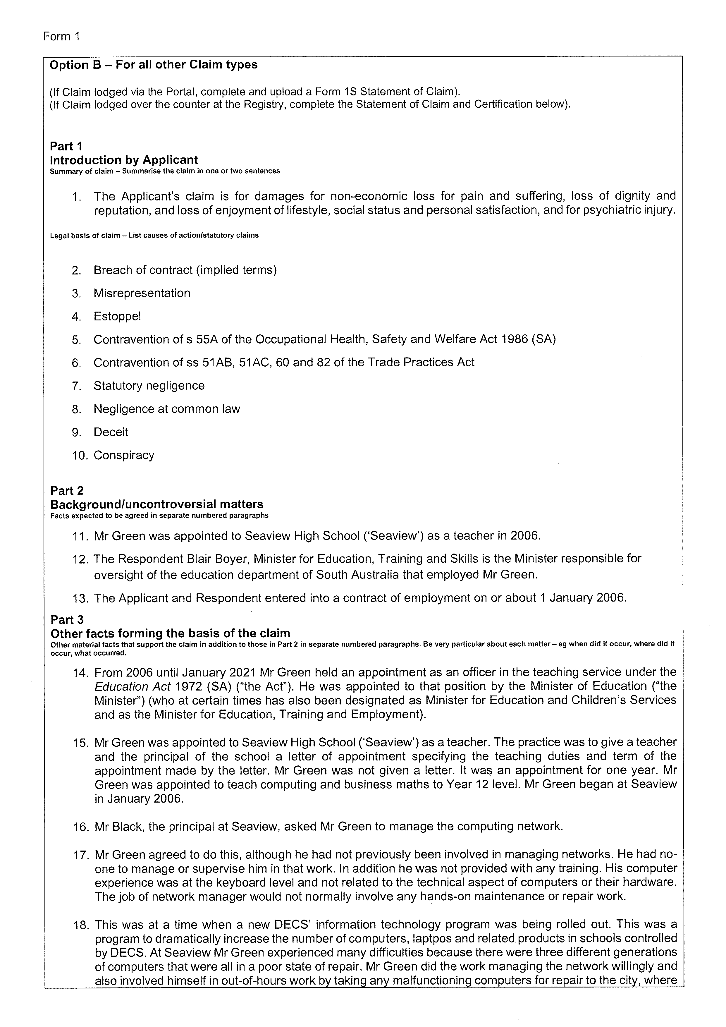 JURISDICTION Please specify the Full Name including capacity (eg Administrator, Liquidator, Trustee)
