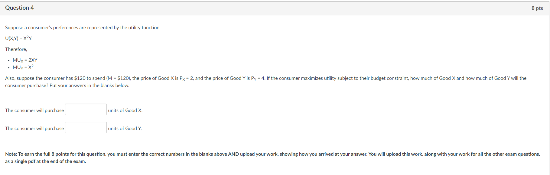 Good X on the horizontal axis, and the quantity of Good Y