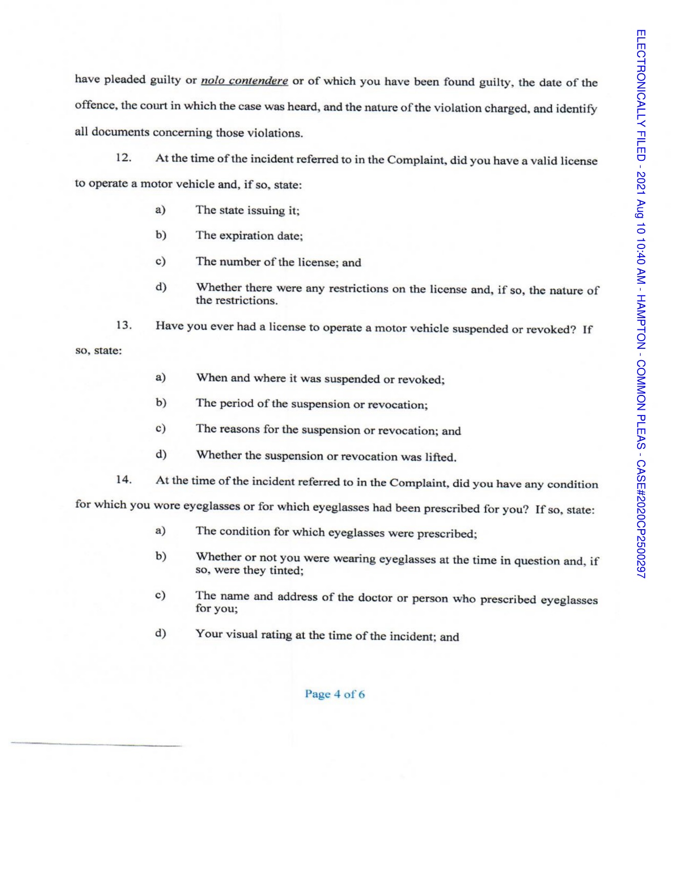 some of the questions should focus on clarifying Ralph's relationship, if any,