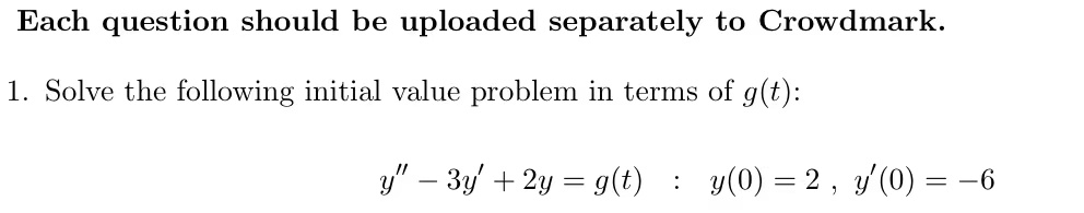 following initial value problem in terms of 91(15): 3!\" 39' + 231