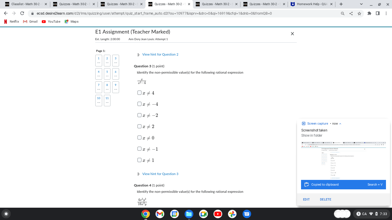 Page 1: Question 1 (5 points) 2 3 Given the following graph,