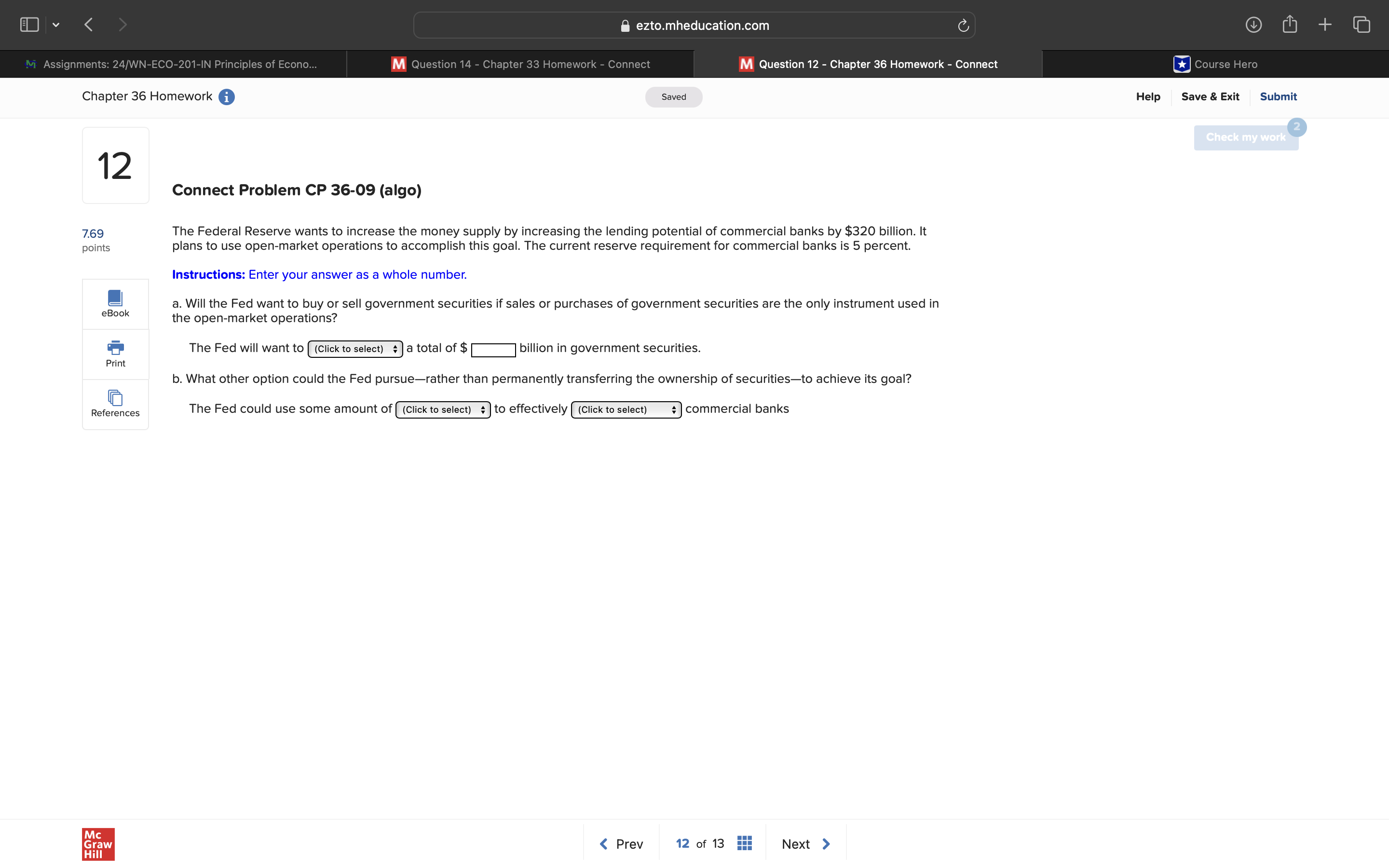reserves. Assume the initial reserve ratio is 20 percent. Fill in the