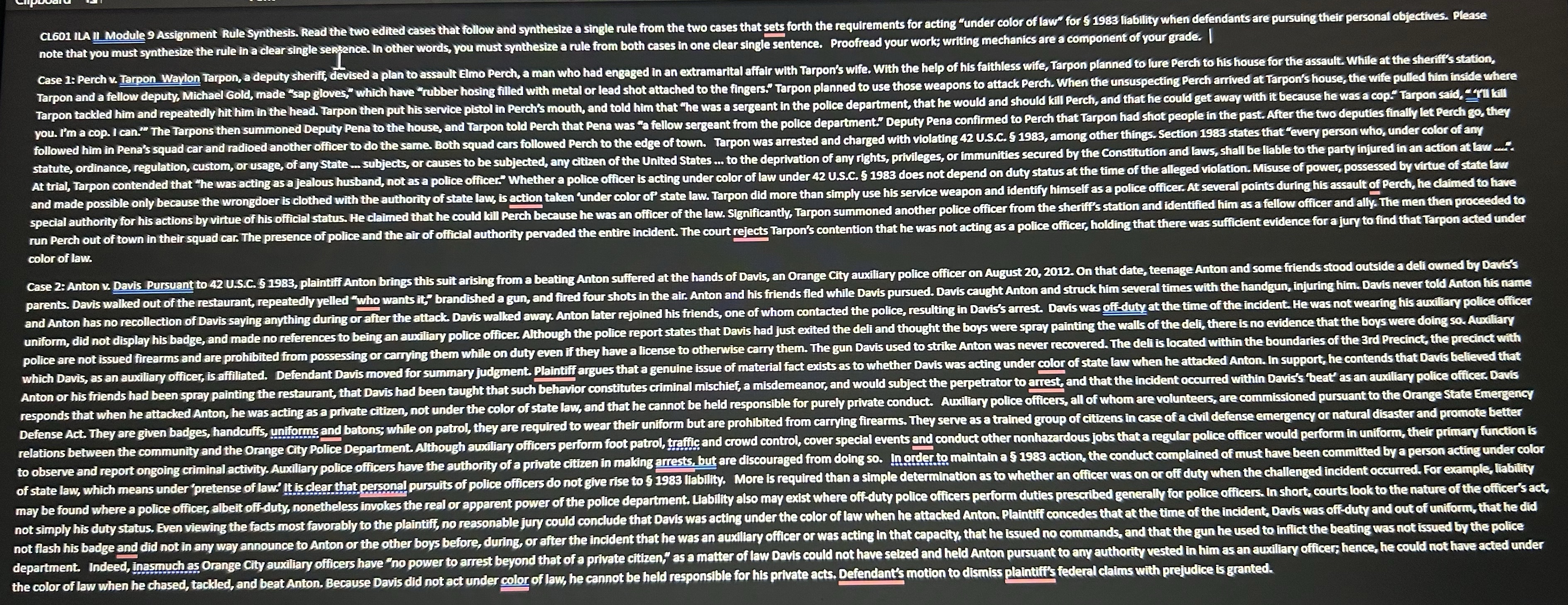 edited cases that follow and synthesize a single rule from the two