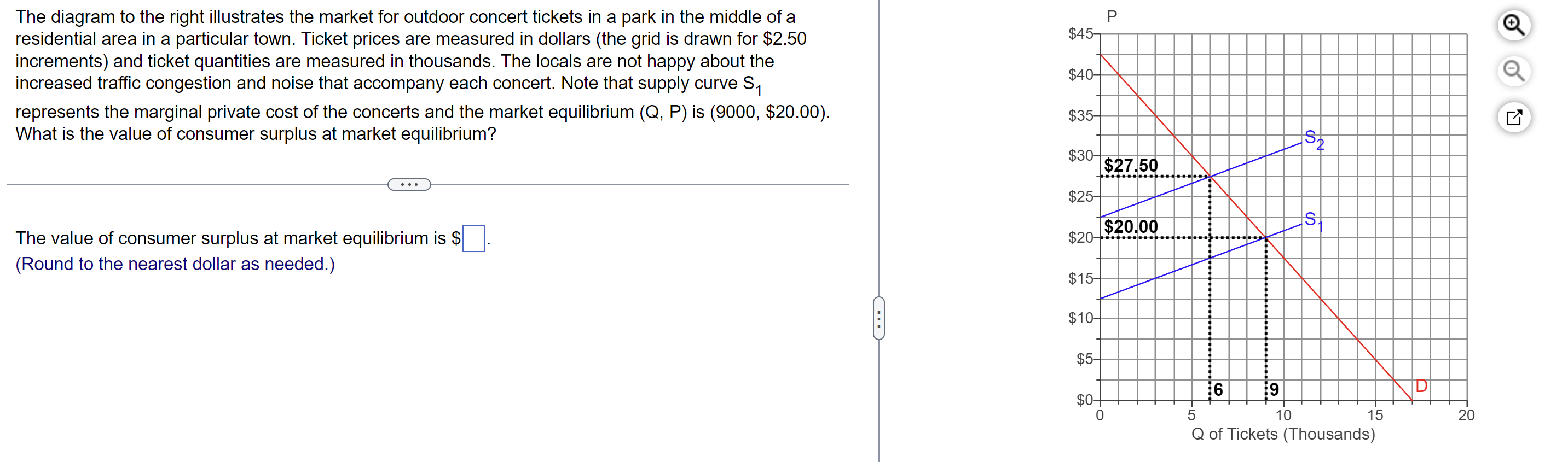 $ per concert ticket sold. $25.00 (Round to the nearest cent as