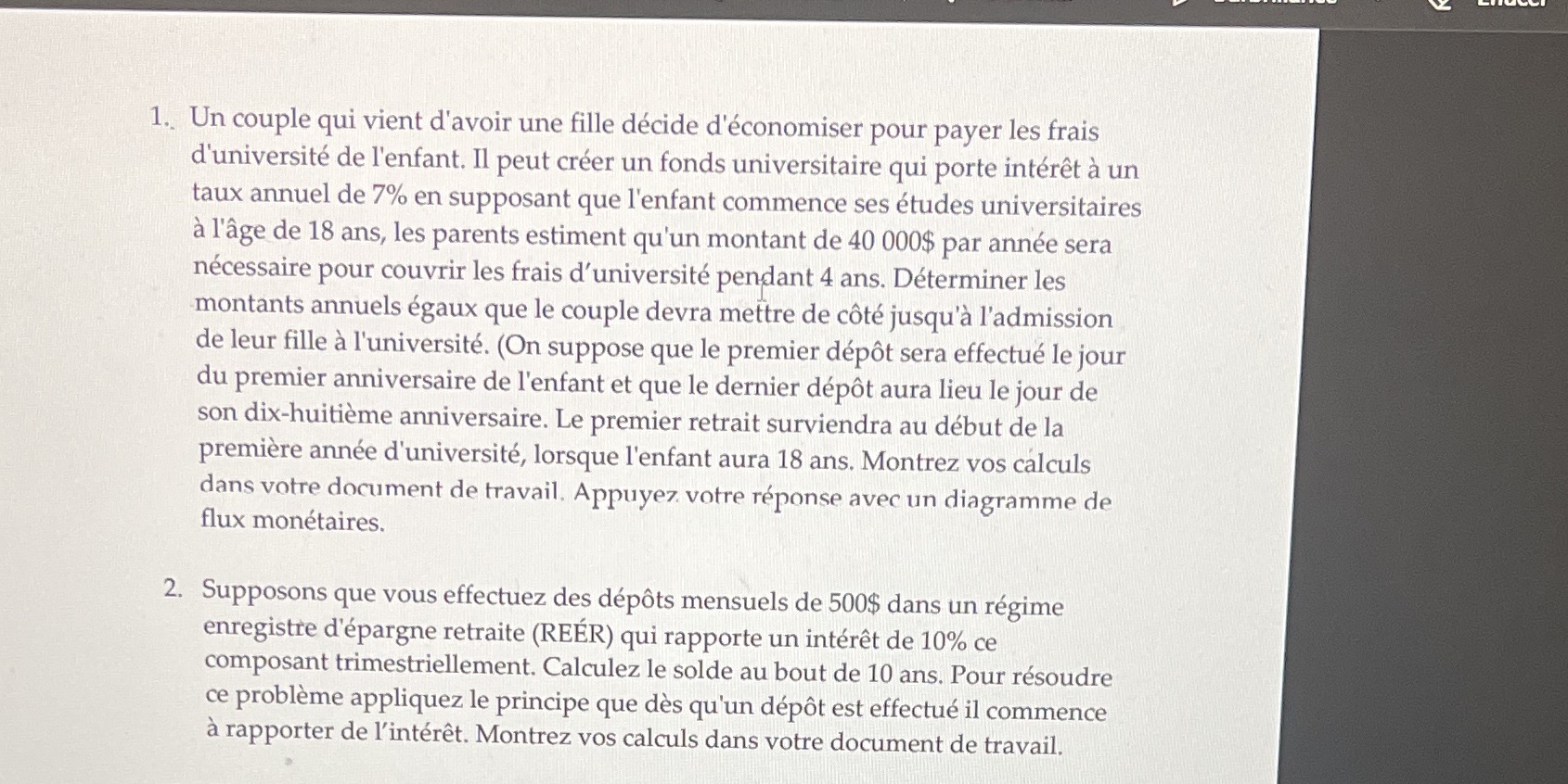 1.. Un couple qui Vient d'avoir une fille dcide d'conomiser pour payer