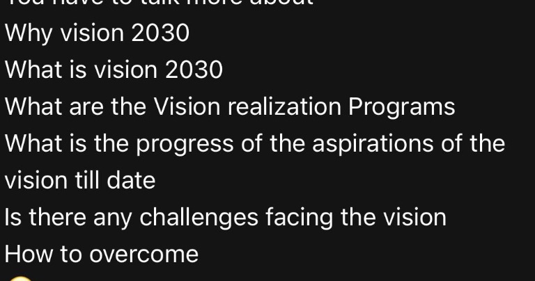  Research about these questions (i need it simple) Why vision 2030