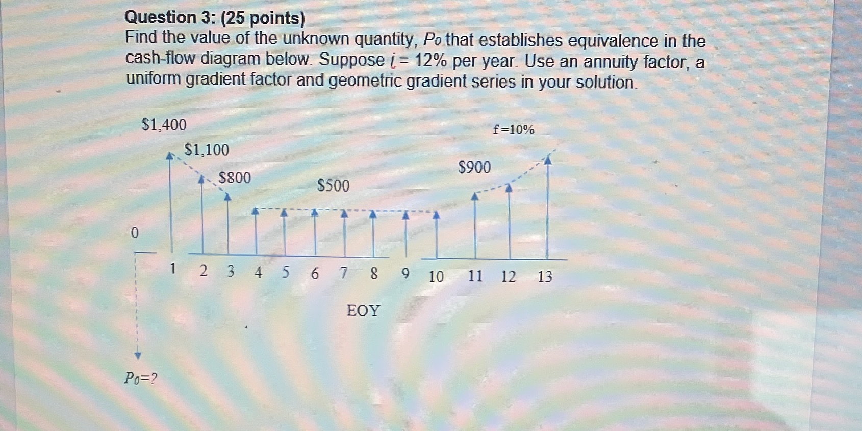  Please answer below question Question 3: (25 points) Find the value